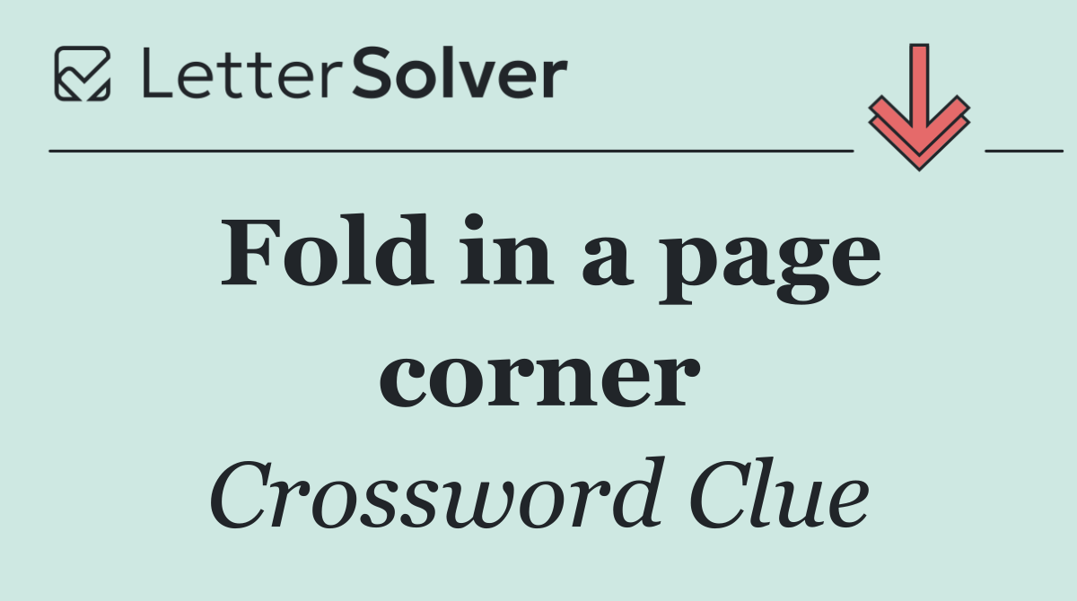 Fold in a page corner