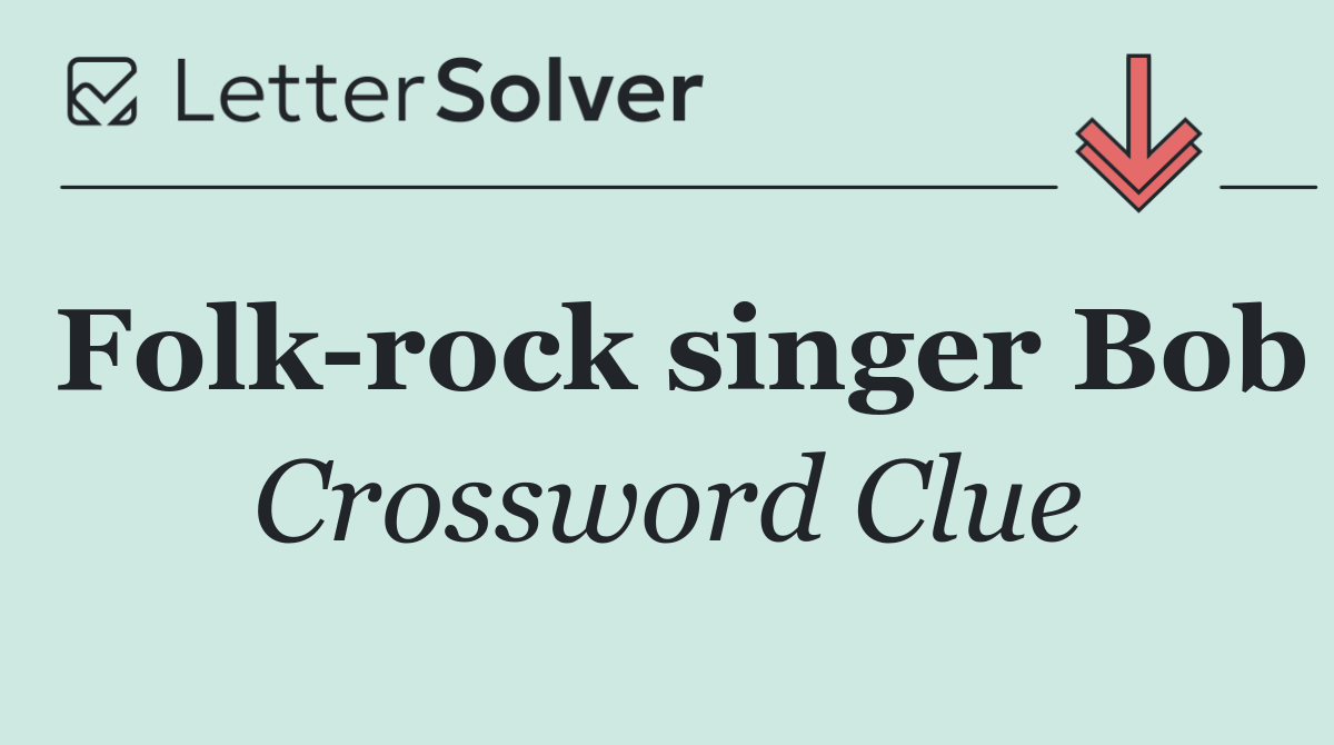 Folk rock singer Bob