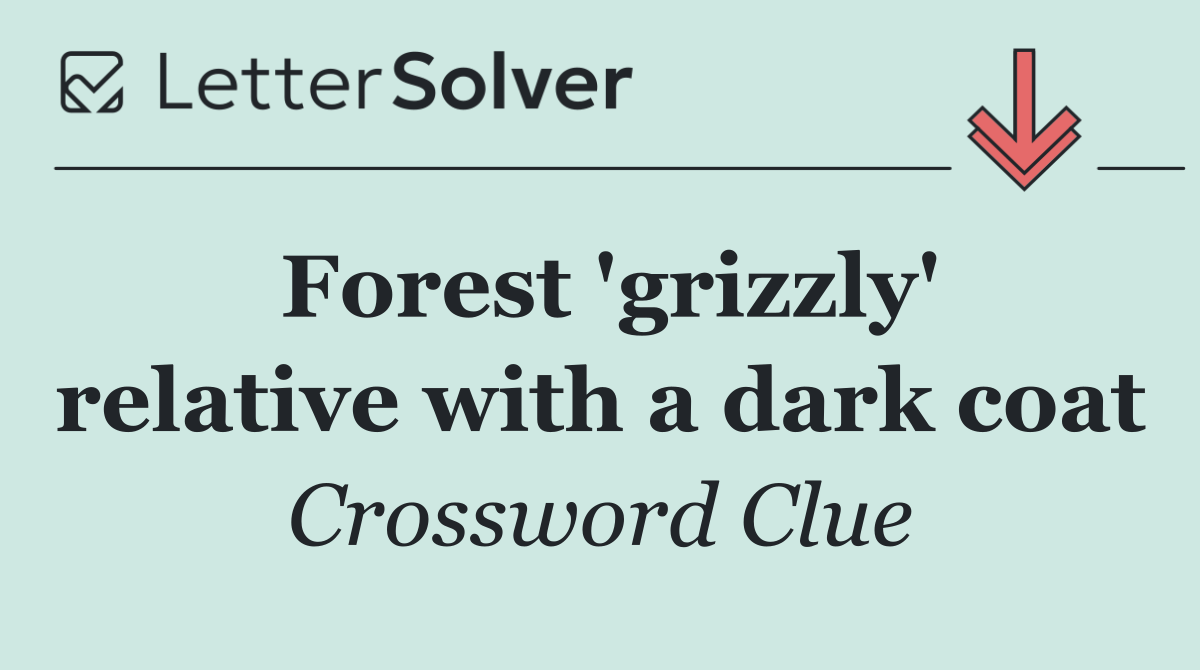 Forest 'grizzly' relative with a dark coat