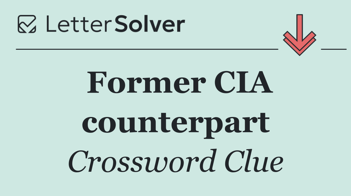 Former CIA counterpart