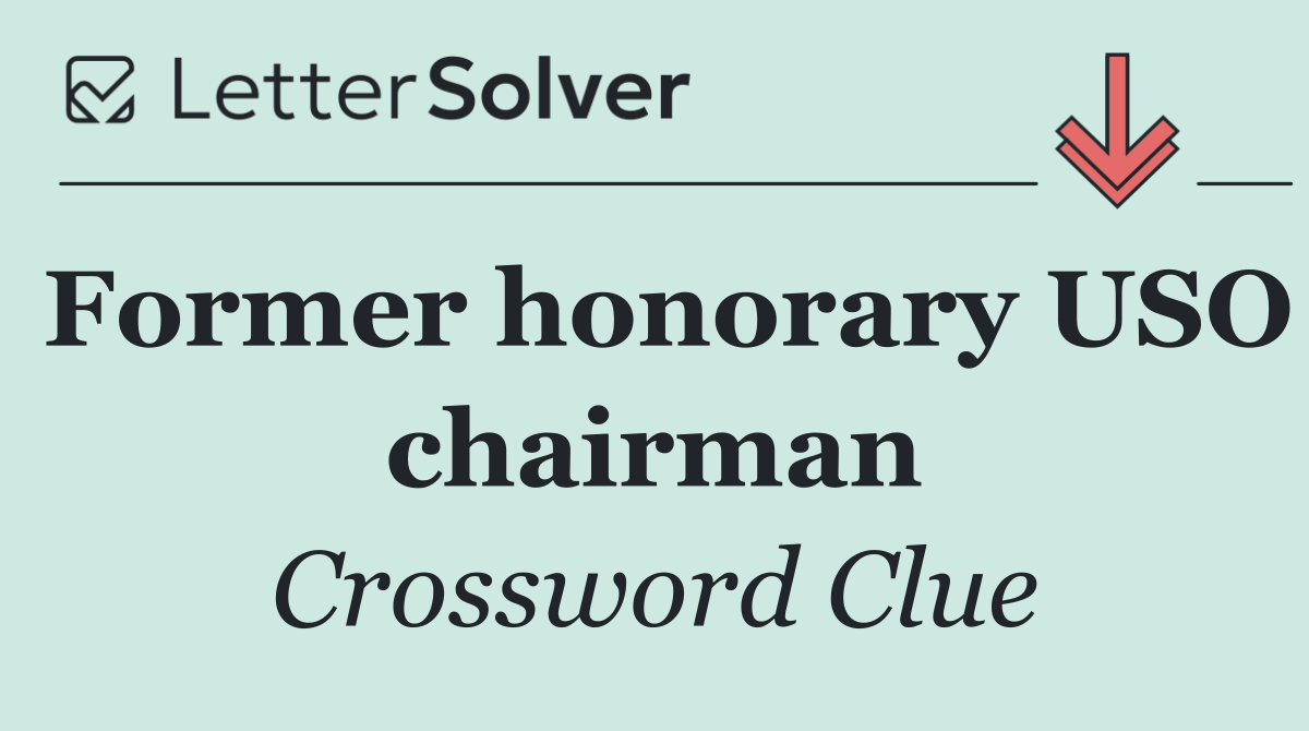 Former honorary USO chairman