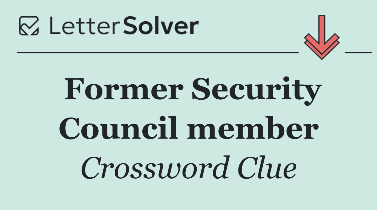 Former Security Council member
