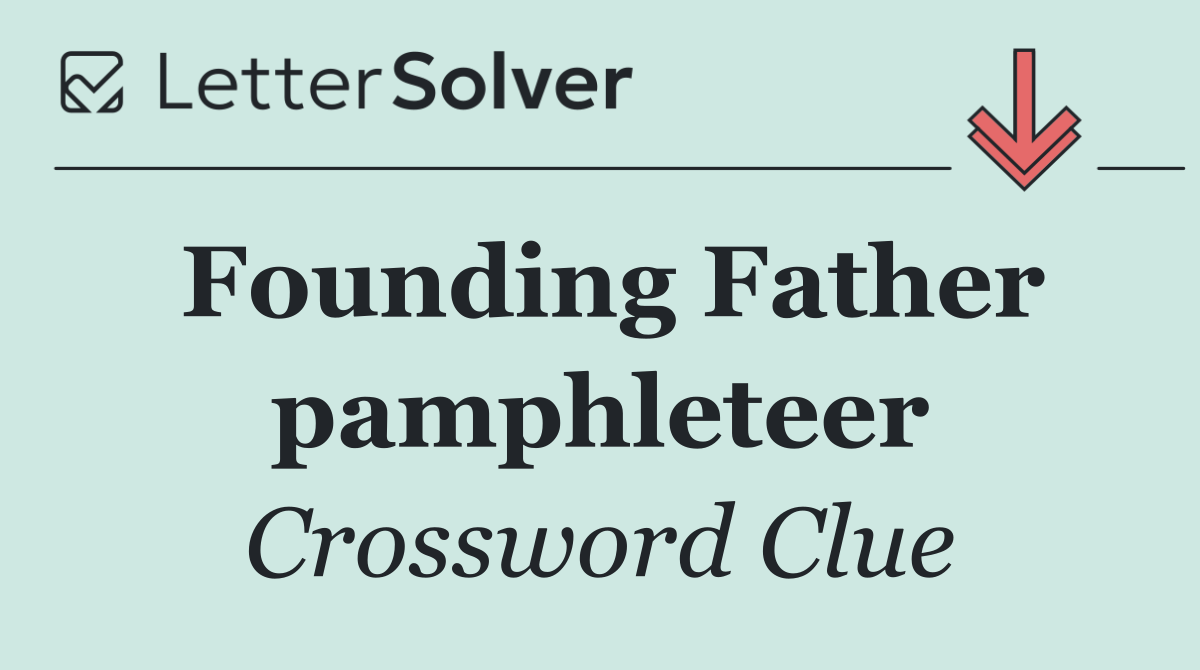 Founding Father pamphleteer