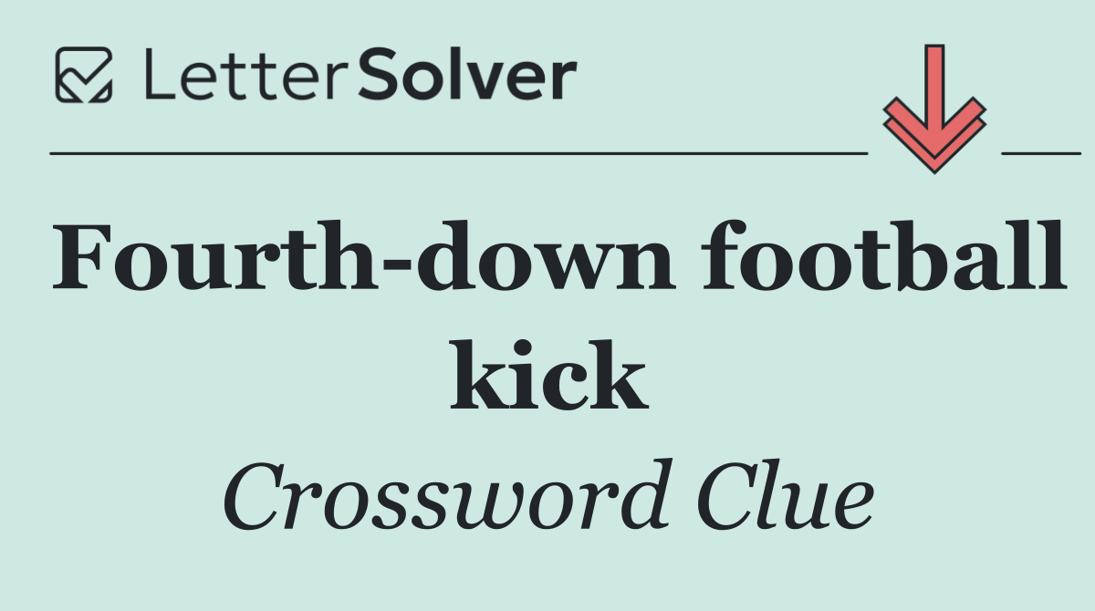 Fourth down football kick