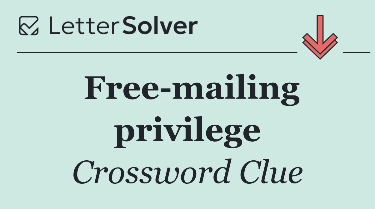 Free mailing privilege