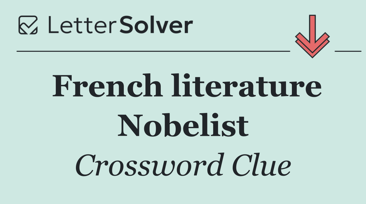 French literature Nobelist