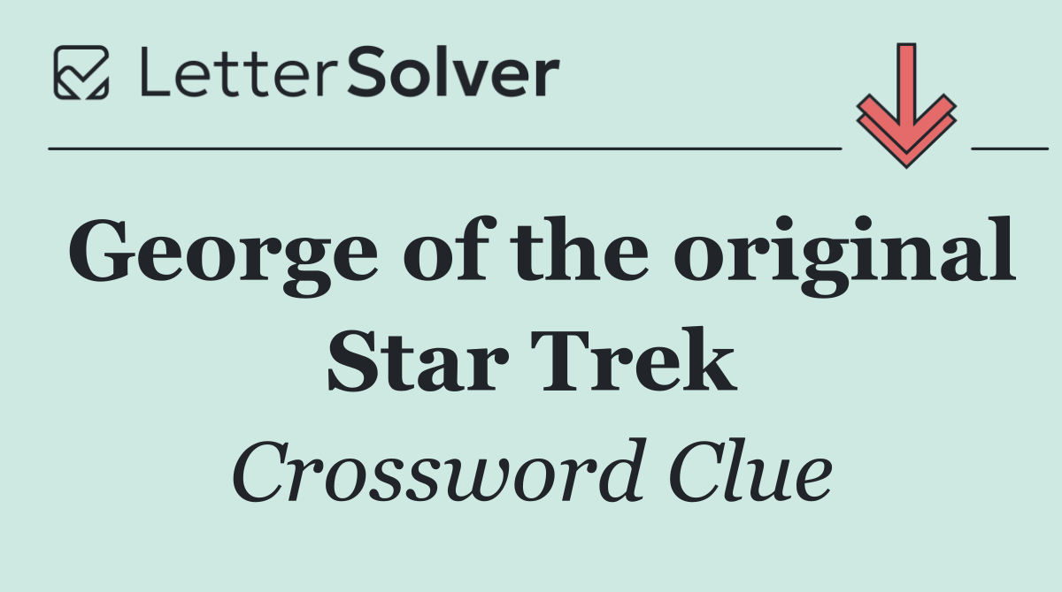 George of the original Star Trek