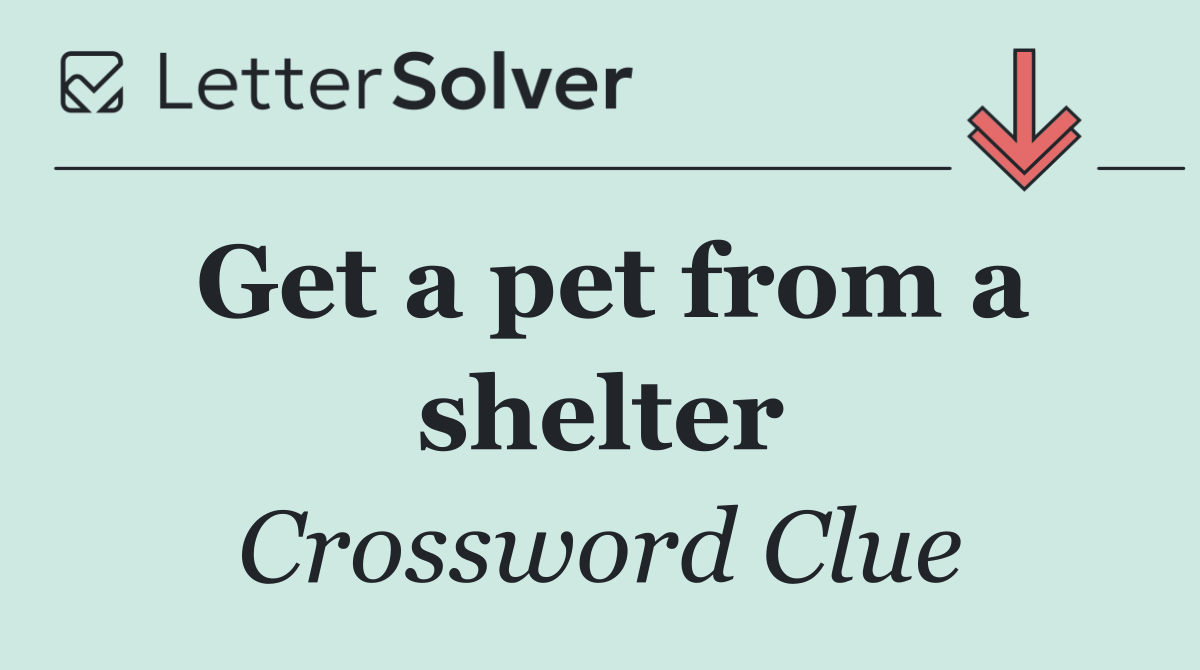 Get a pet from a shelter