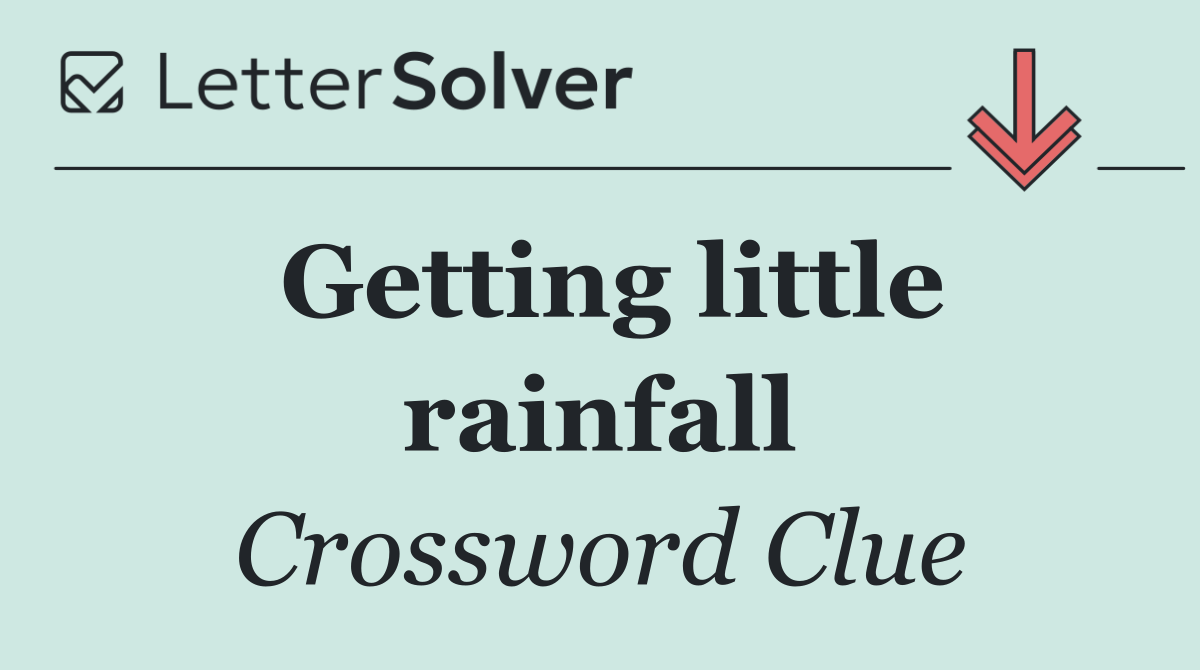 Getting little rainfall