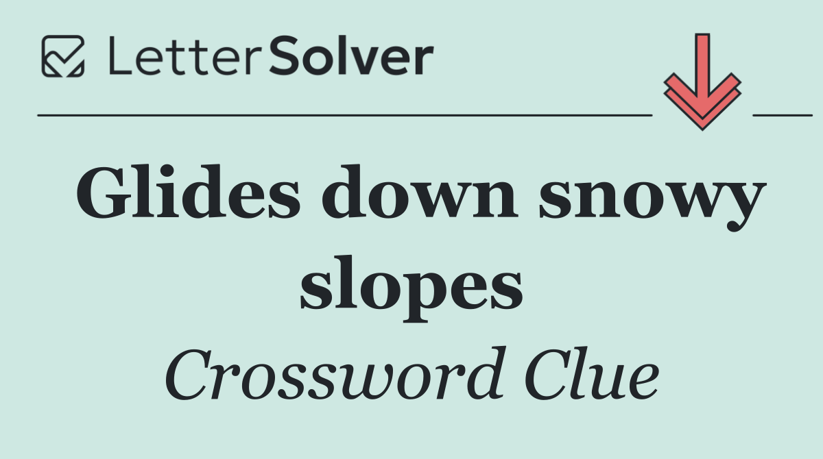 Glides down snowy slopes