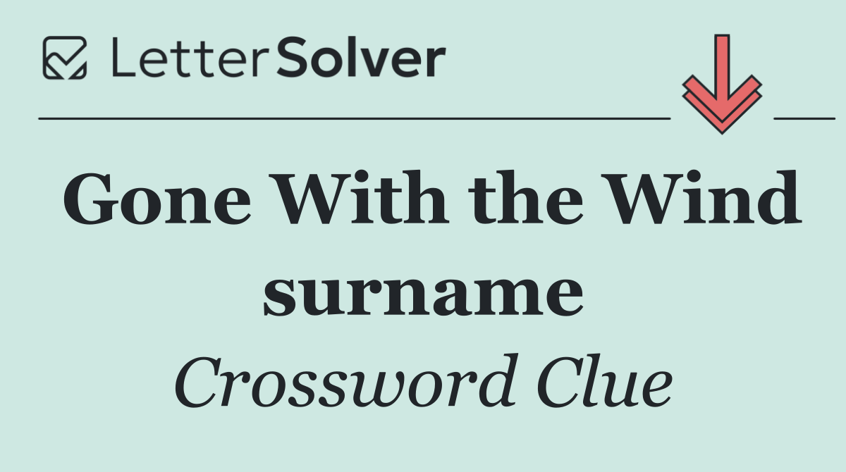 Gone With the Wind surname