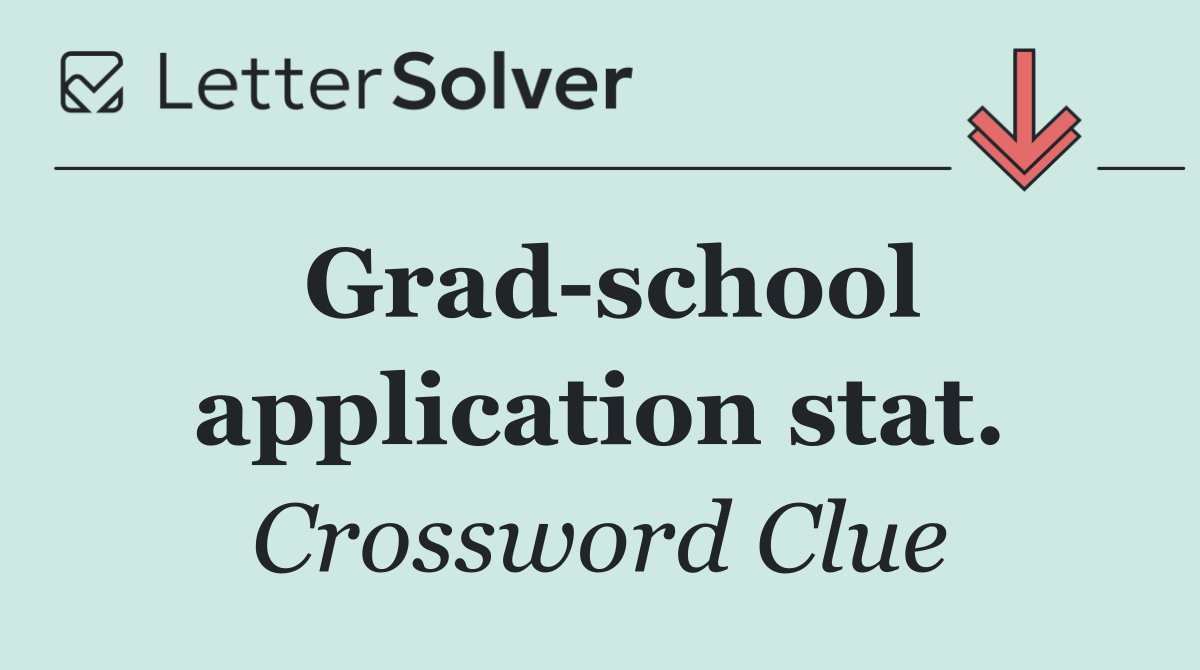 Grad school application stat.