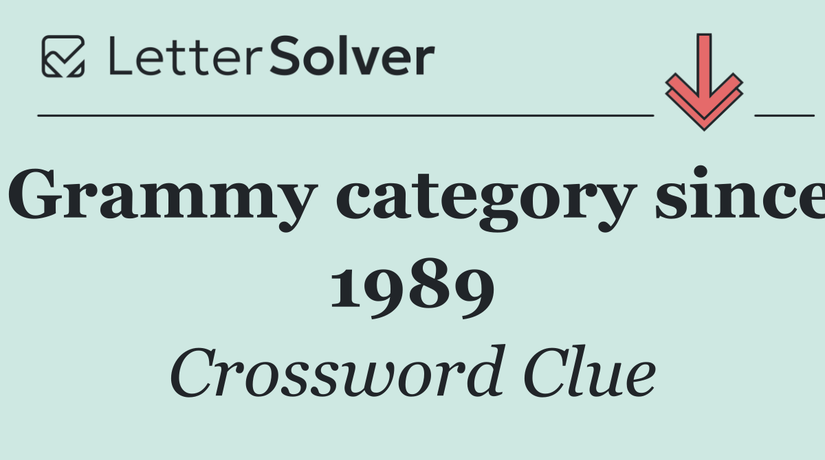 Grammy category since 1989
