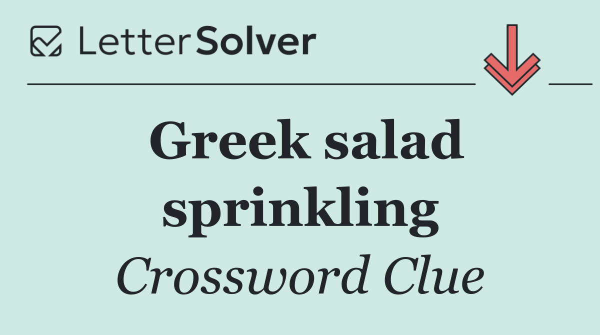 Greek salad sprinkling
