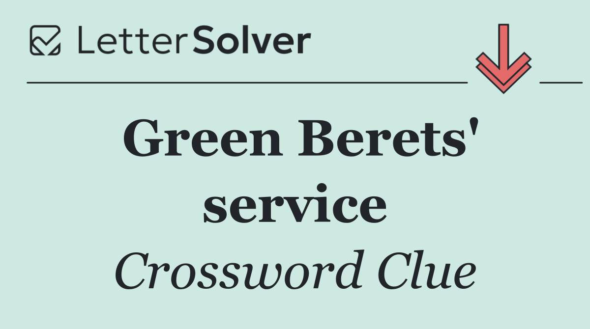 Green Berets' service