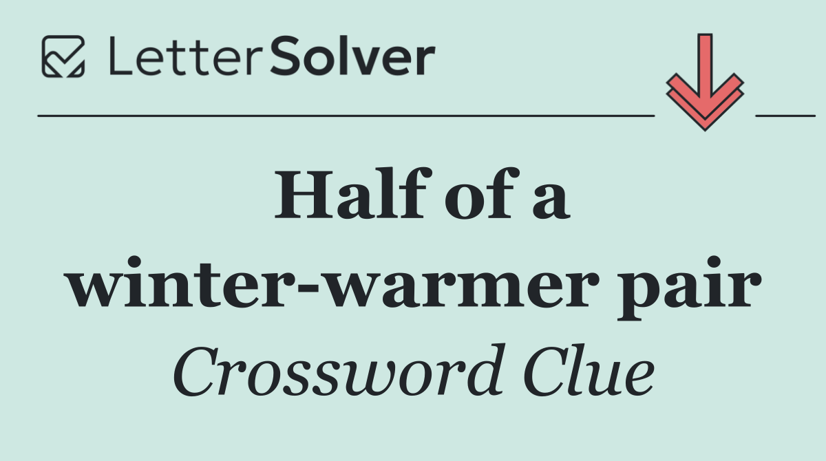 Half of a winter warmer pair