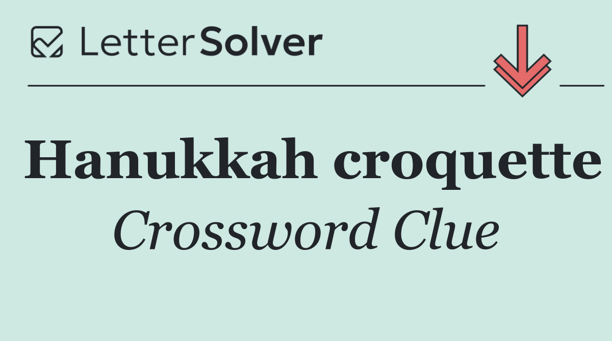 Hanukkah croquette