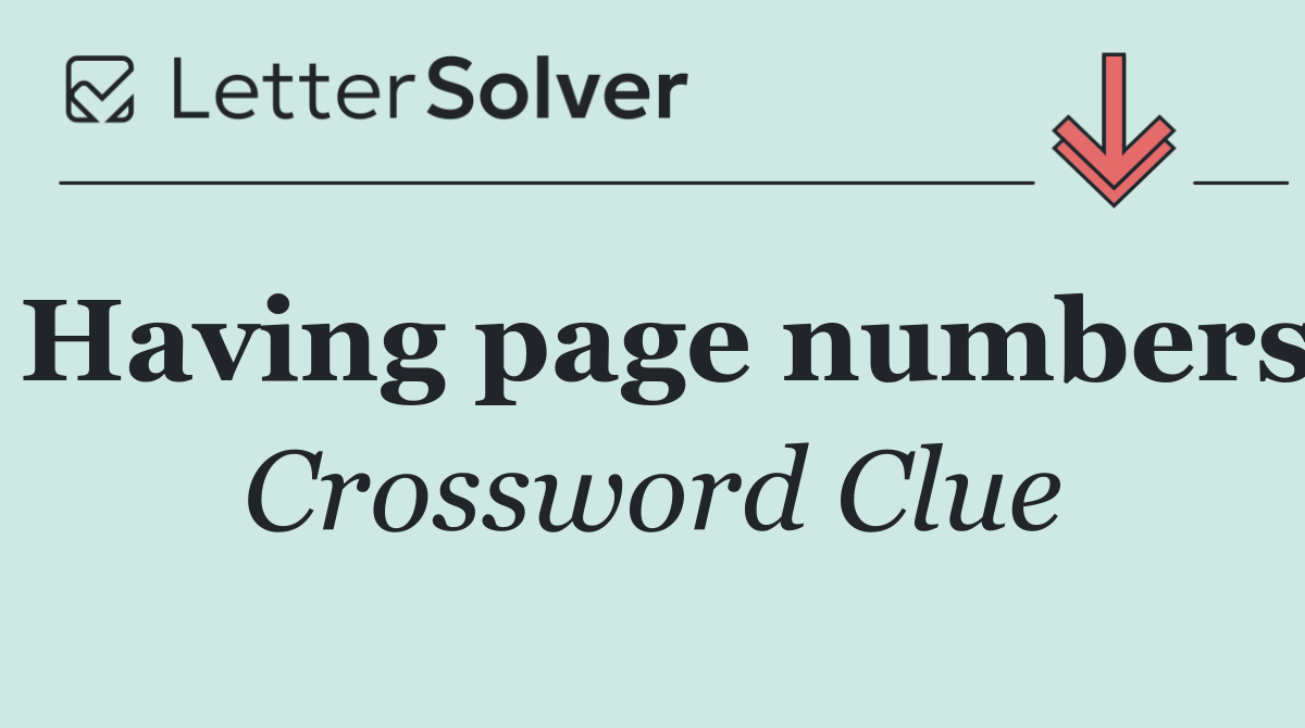 Having page numbers