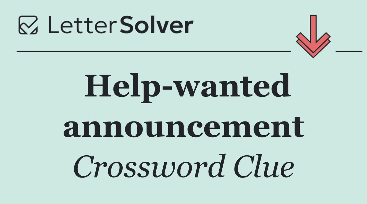 Help wanted announcement