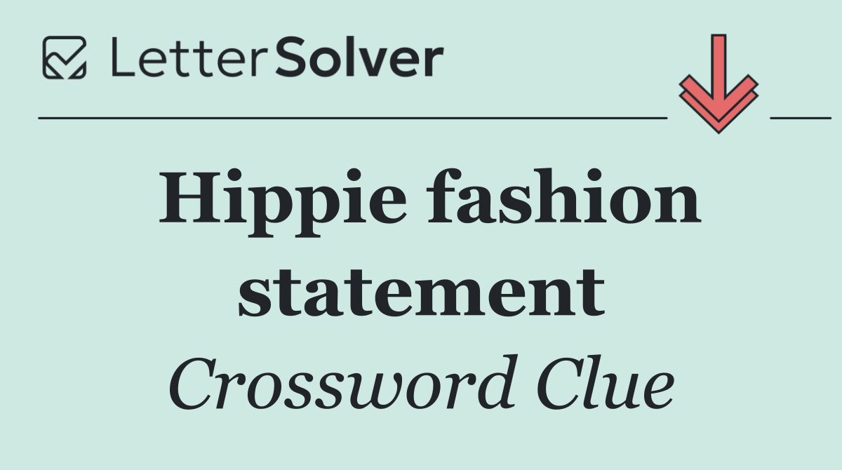 Hippie fashion statement