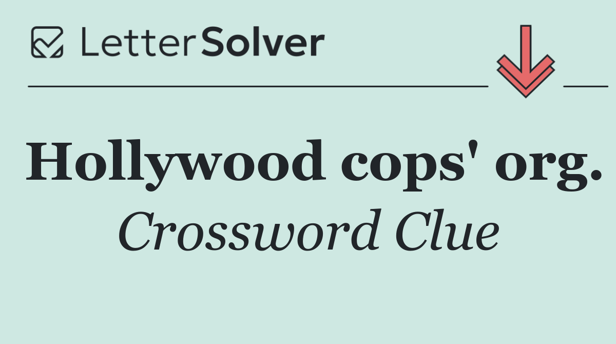 Hollywood cops' org.