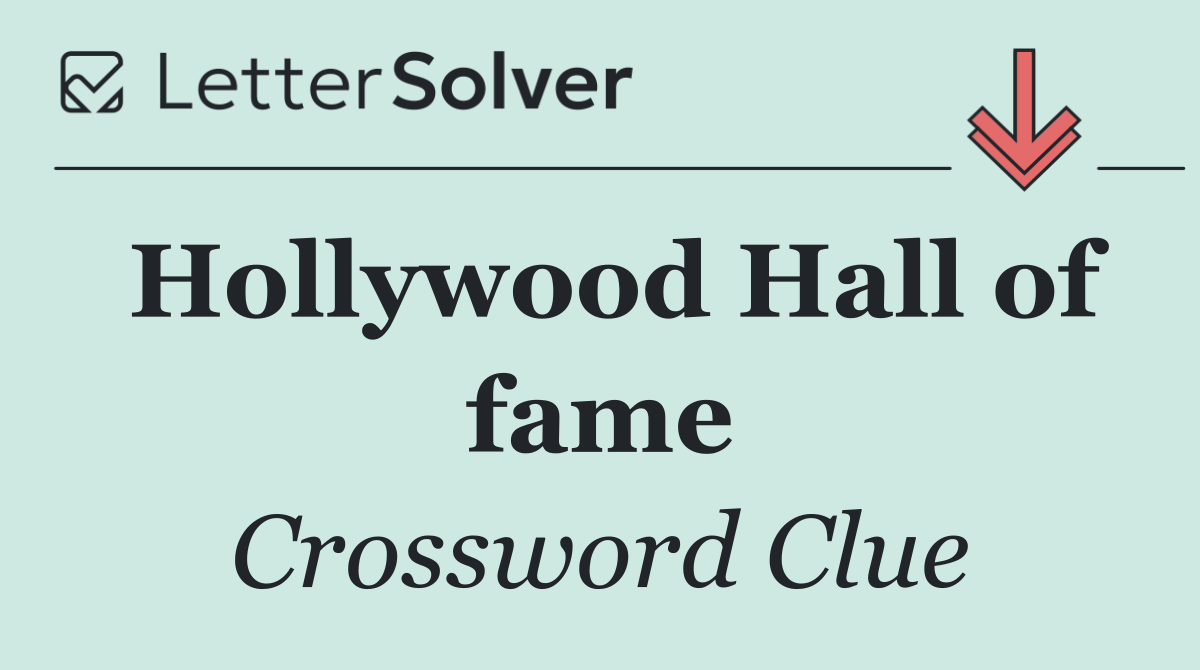 Hollywood Hall of fame