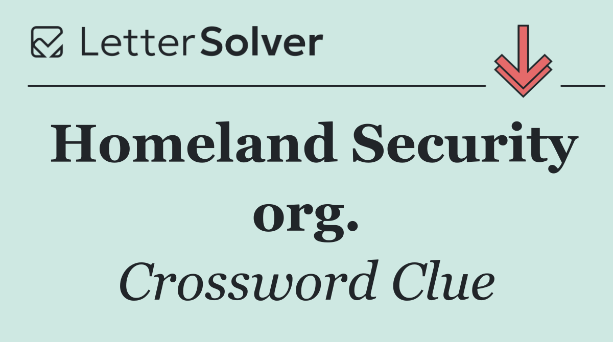 Homeland Security org.