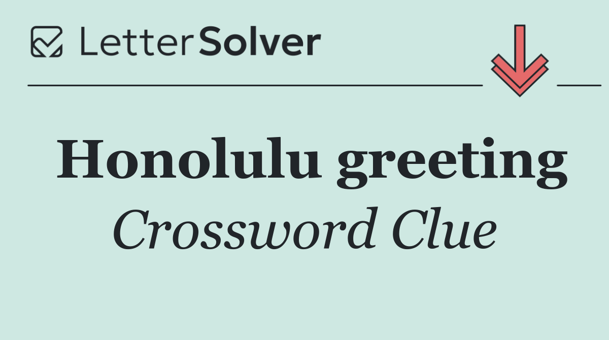 Honolulu greeting