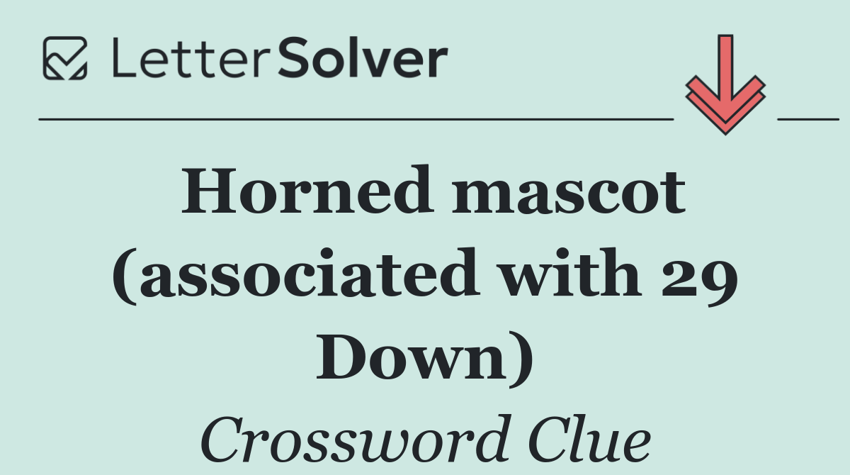 Horned mascot (associated with 29 Down)
