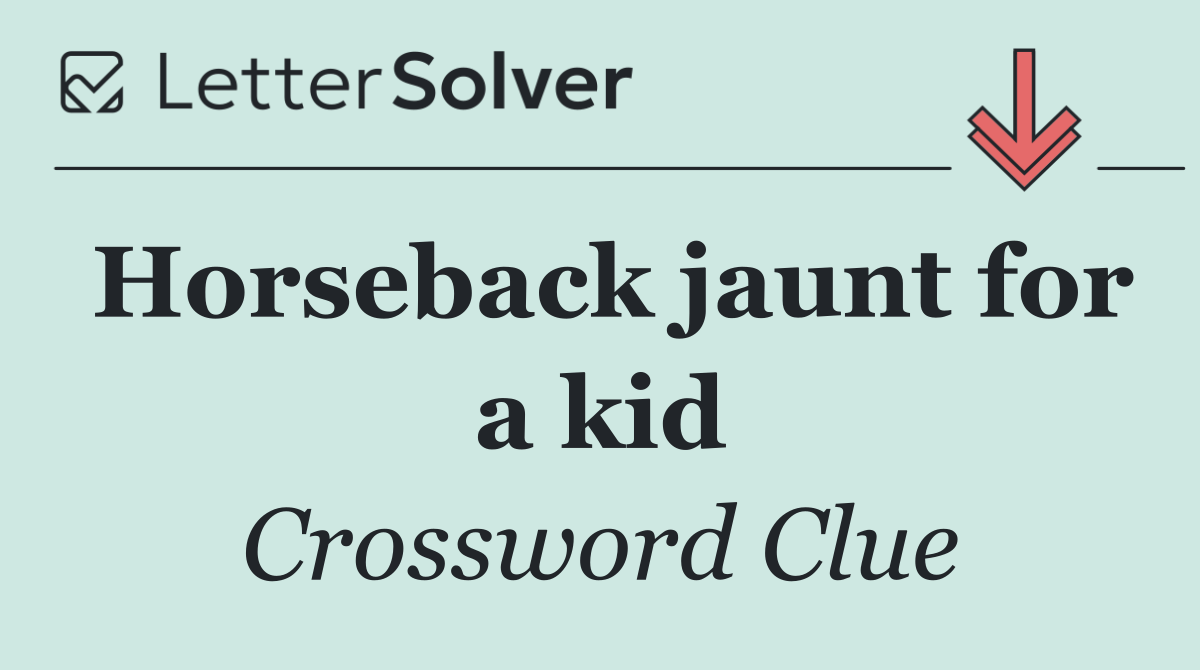 Horseback jaunt for a kid