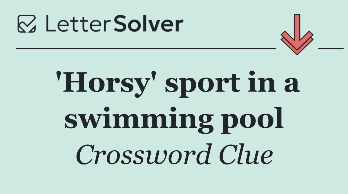 'Horsy' sport in a swimming pool