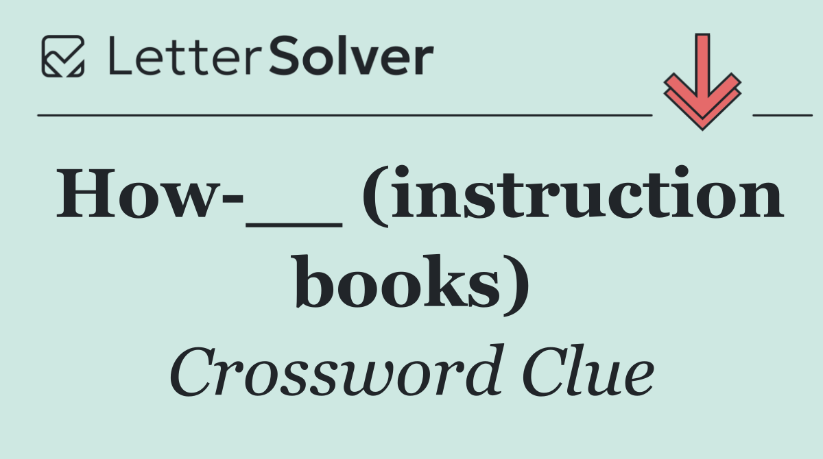 How __ (instruction books)