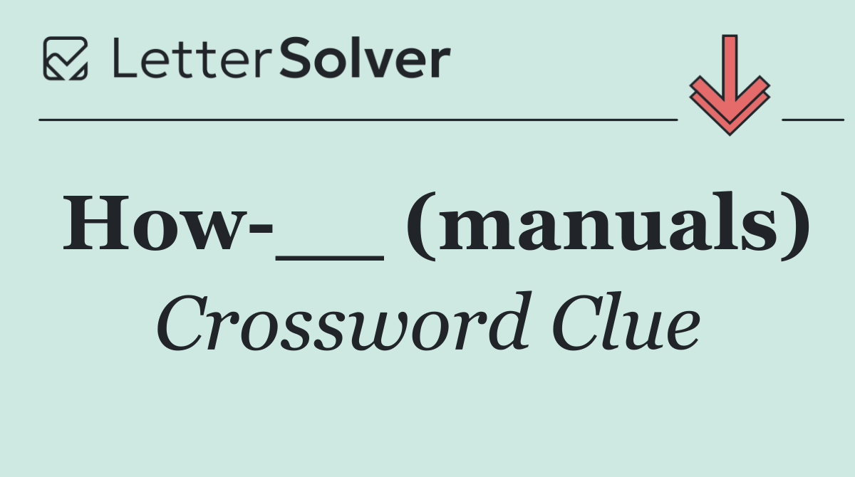 How __ (manuals)