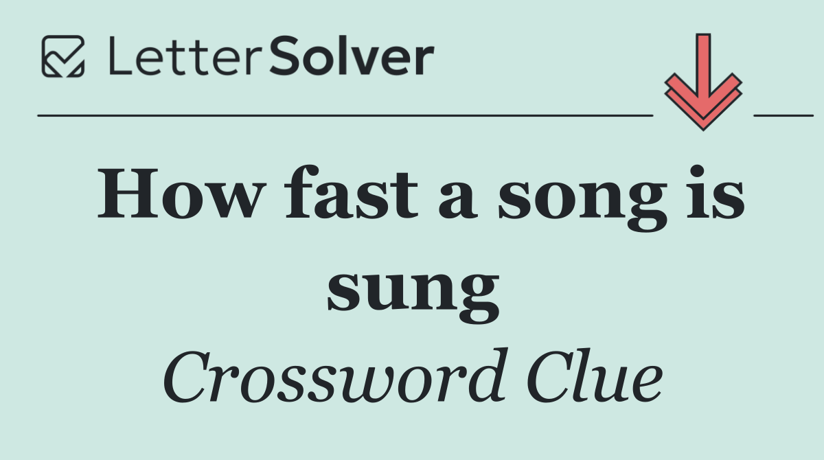 How fast a song is sung