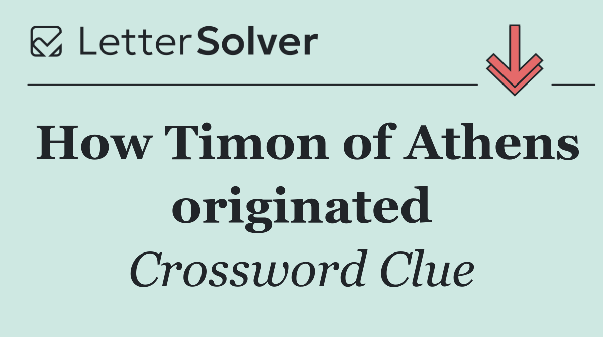 How Timon of Athens originated