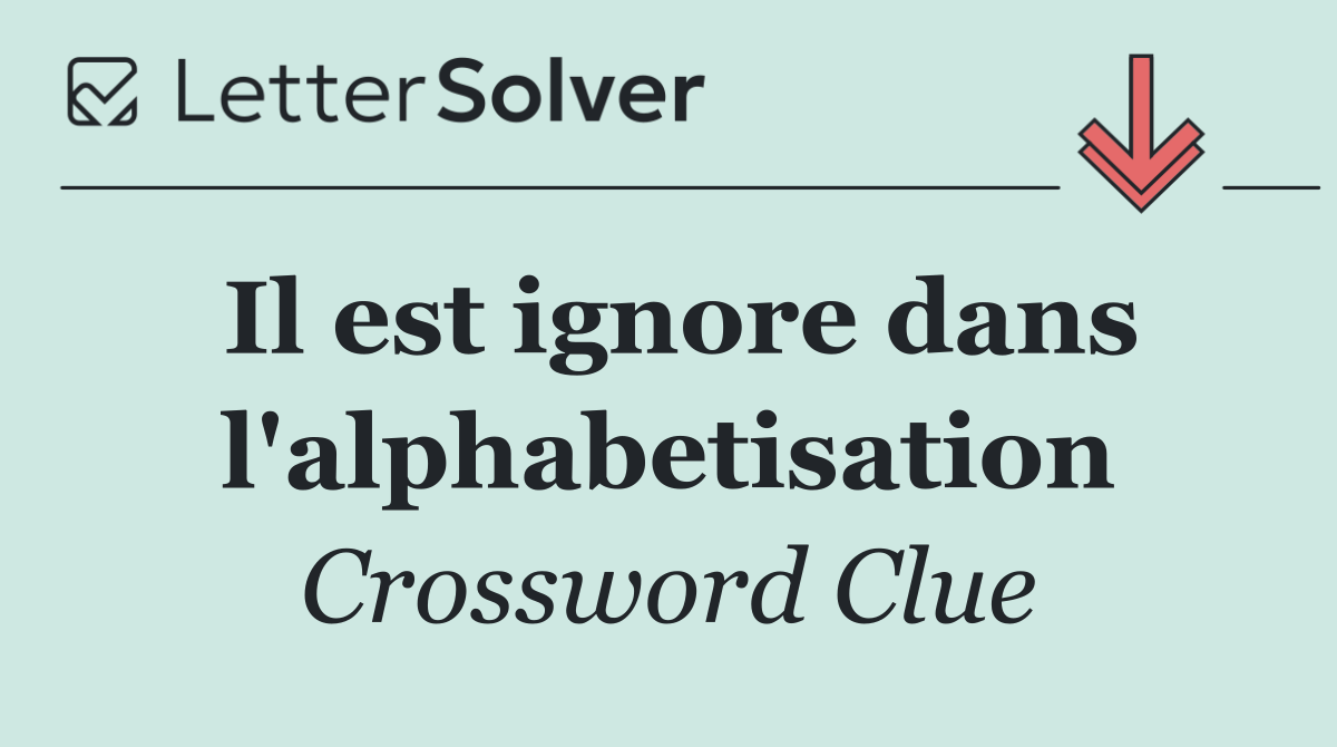 Il est ignore dans l'alphabetisation