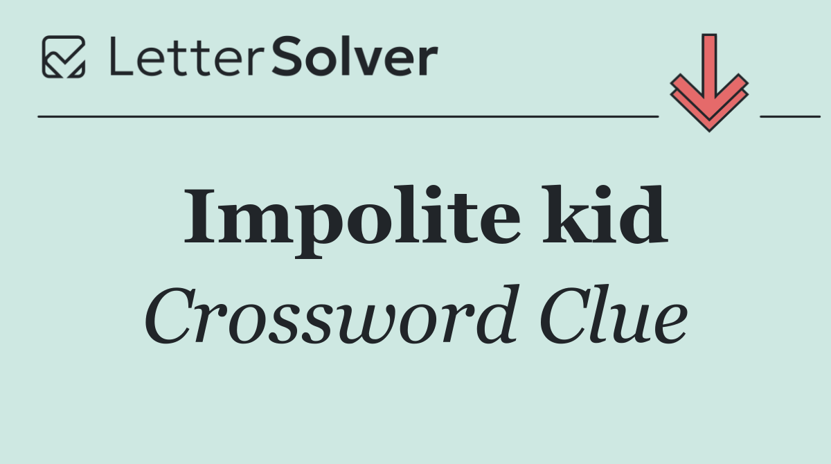 Impolite kid