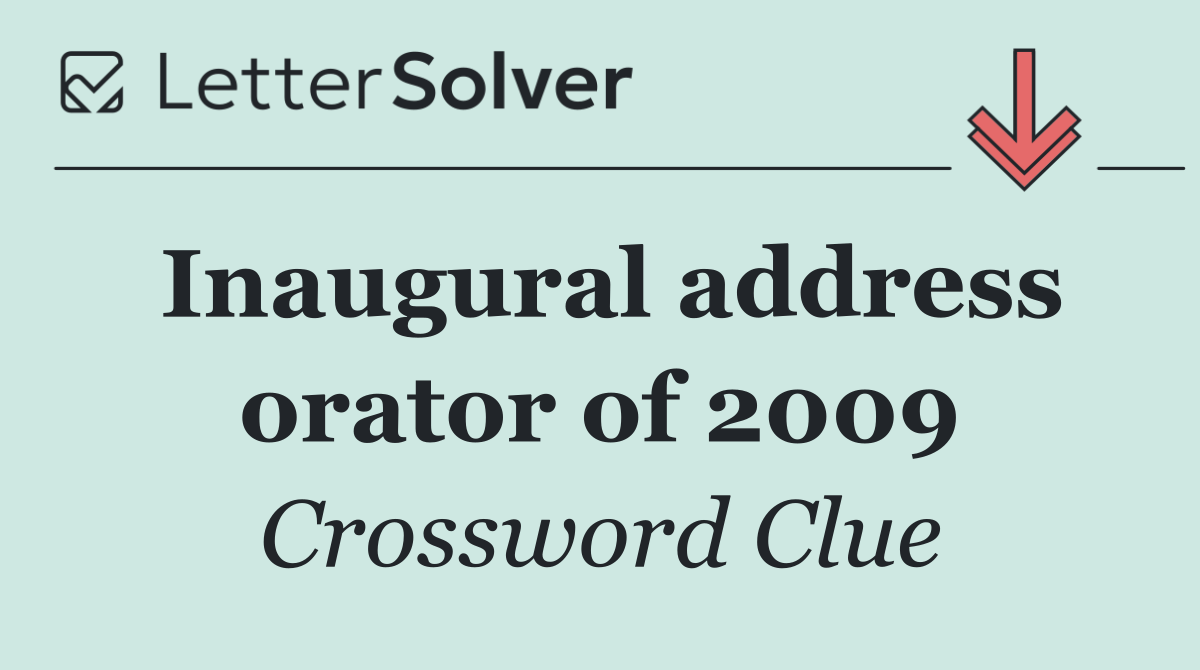 Inaugural address orator of 2009