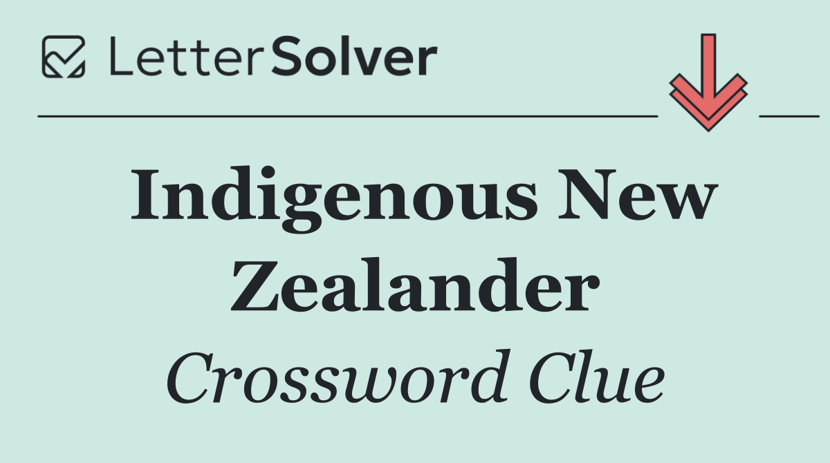 Indigenous New Zealander