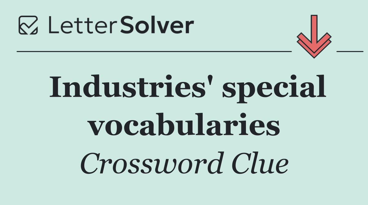 Industries' special vocabularies
