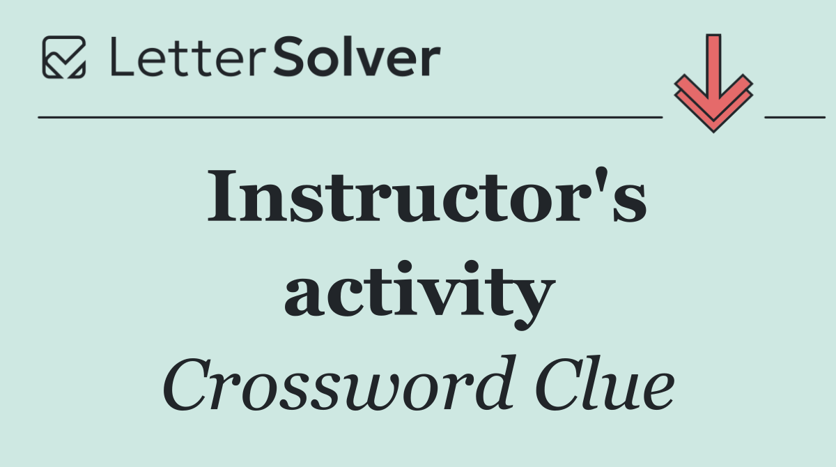 Instructor's activity
