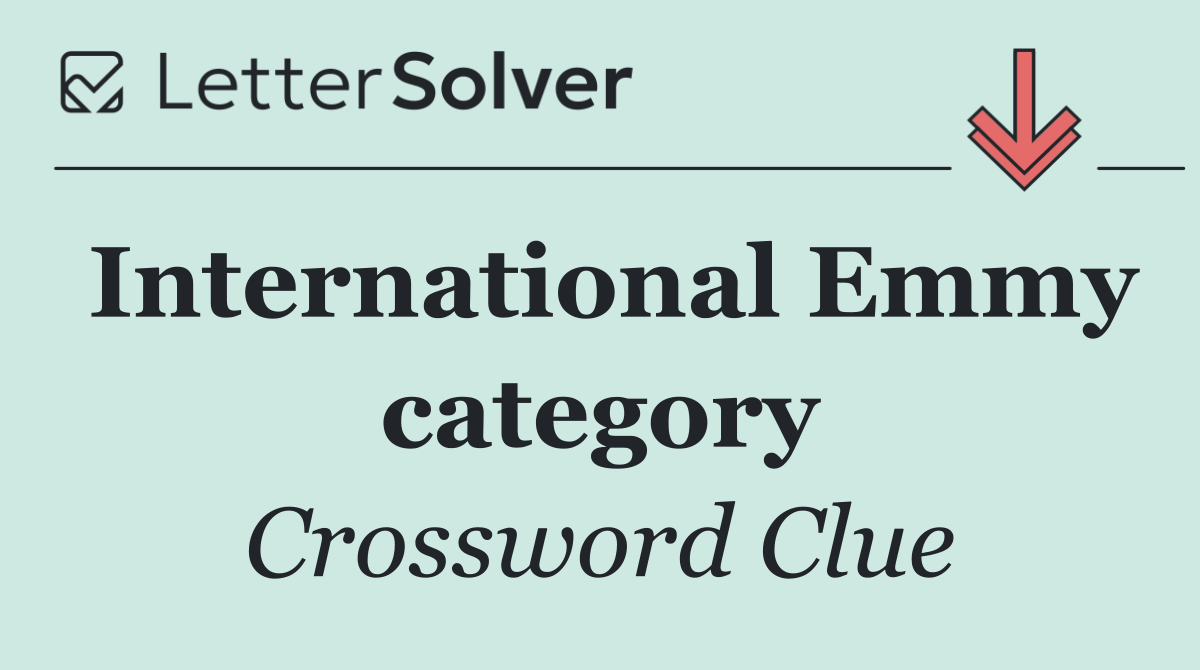 International Emmy category