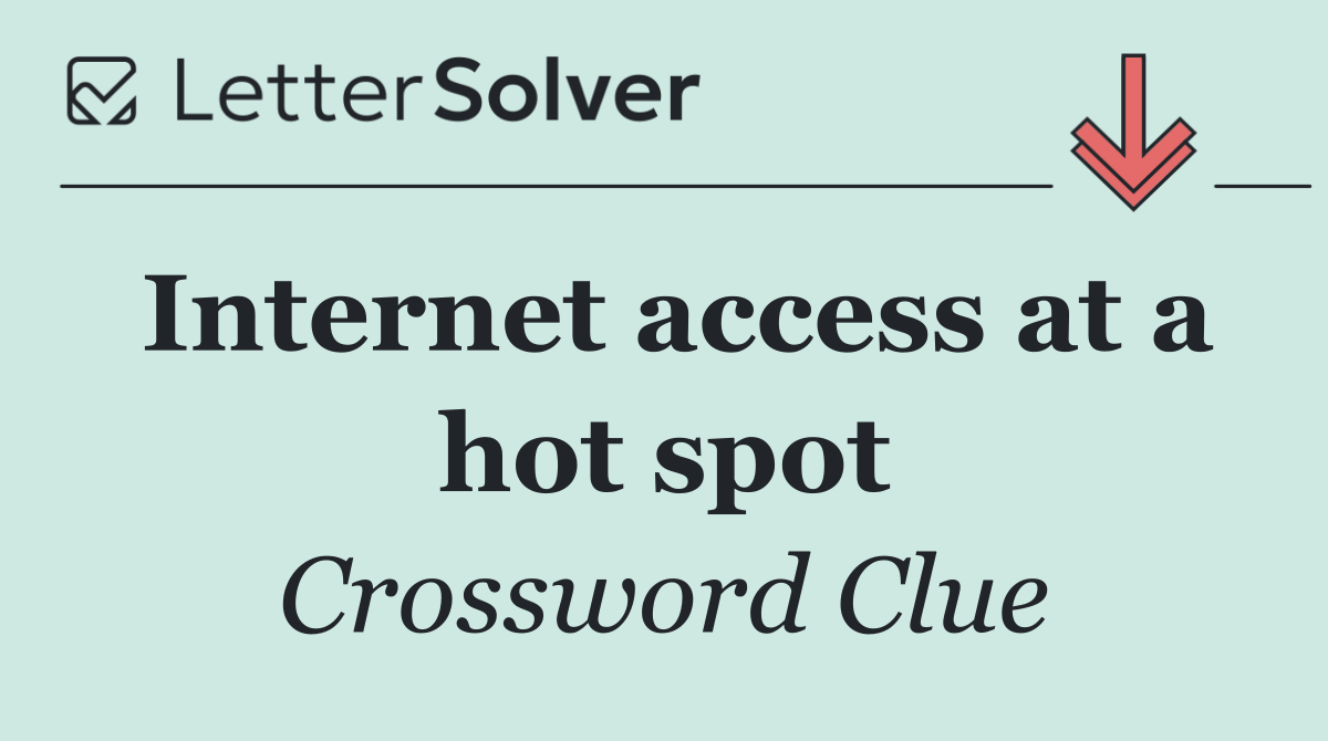 Internet access at a hot spot