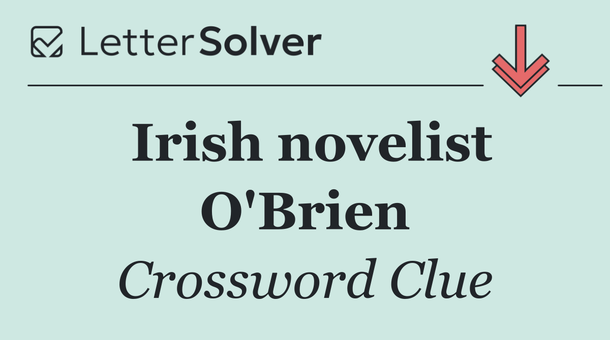 Irish novelist O'Brien