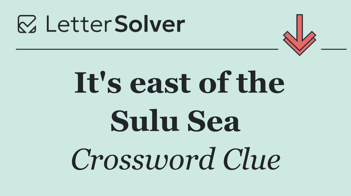 It's east of the Sulu Sea