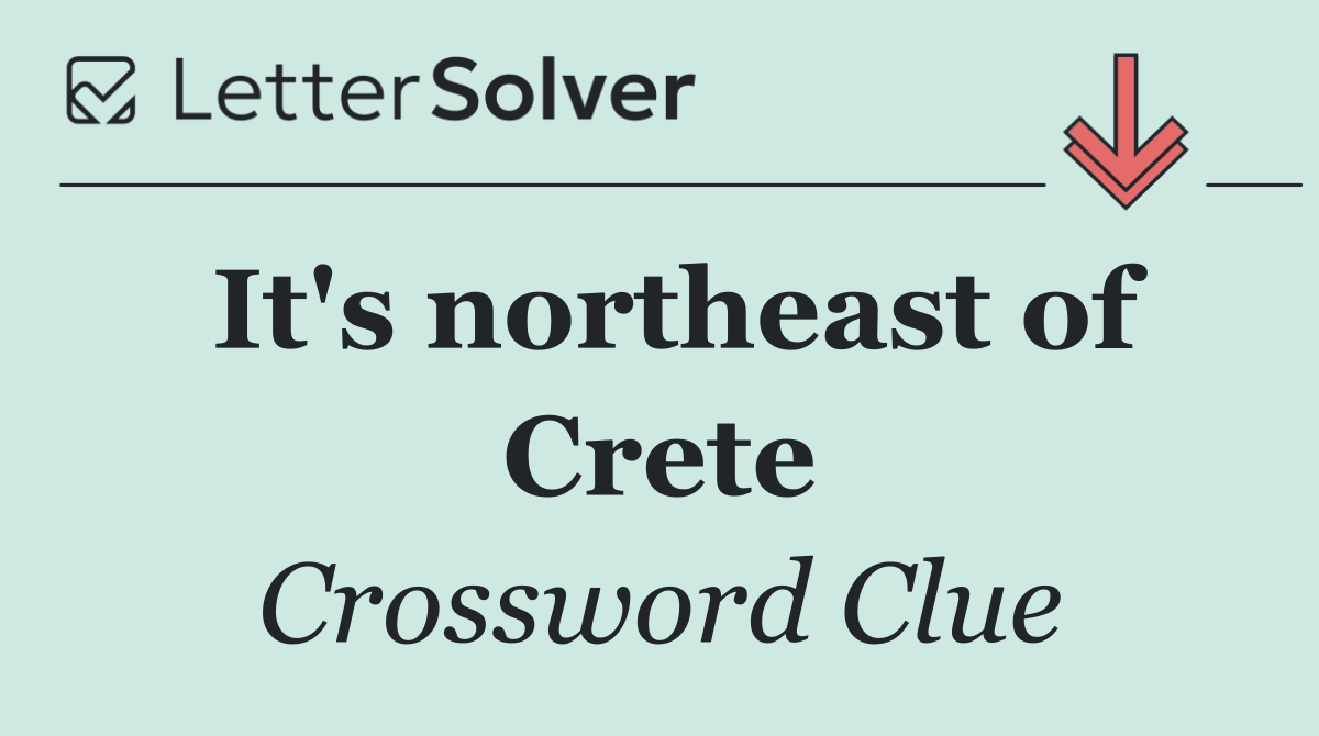 It's northeast of Crete
