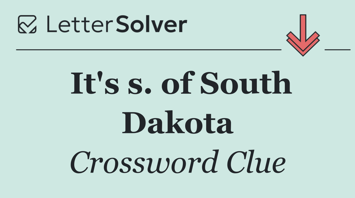 It's s. of South Dakota