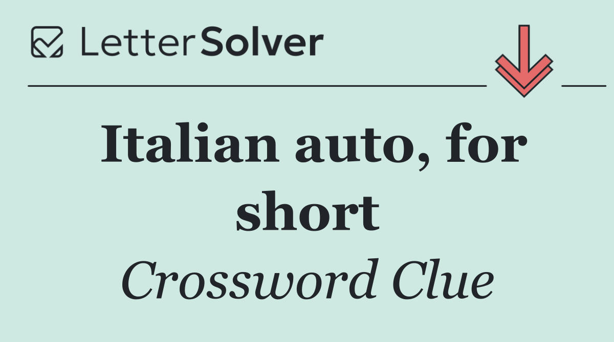 Italian auto, for short