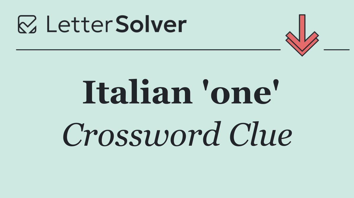 Italian 'one'