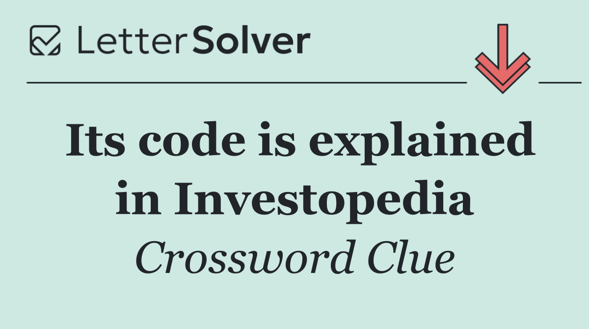 Its code is explained in Investopedia